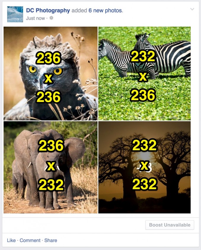 4 o más imágenes, primera imagen cuadrada